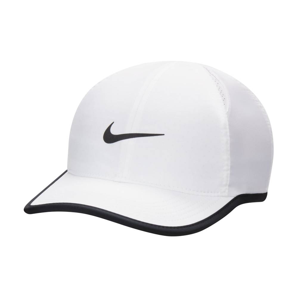 Nike Dri-FIT Unstructured Club Featherlight Junior Cap (White/Black) - RacquetGuys.ca