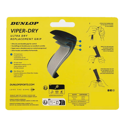 Dunlop Viper-Dry Replacement Grip (Black) - RacquetGuys.ca