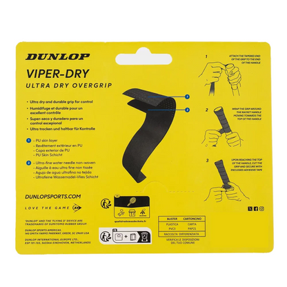 Dunlop ViperDry Overgrip 3 Pack (White) - RacquetGuys.ca