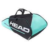 Head Tour Team Combi 6 Racquet Bag (Black/Mint) - RacquetGuys.ca