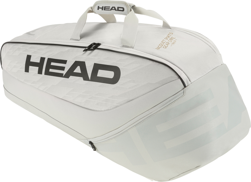 Head Pro X 6 Medium Racquet Bag (White/Black) - RacquetGuys.ca
