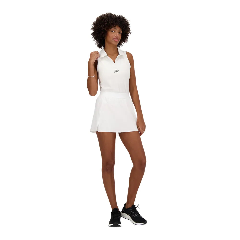 New Balance Women's Collared Tournament Tank (White) - RacquetGuys.ca