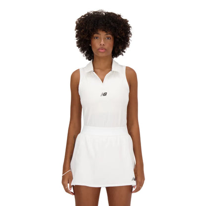 New Balance Women's Collared Tournament Tank (White) - RacquetGuys.ca