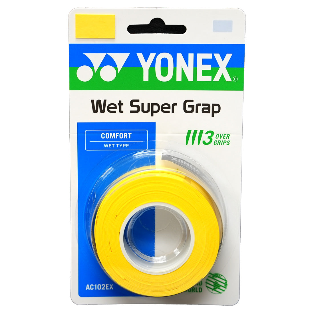 Yonex Wet Super Grap Overgrip 3 Pack (Yellow) - RacquetGuys.ca