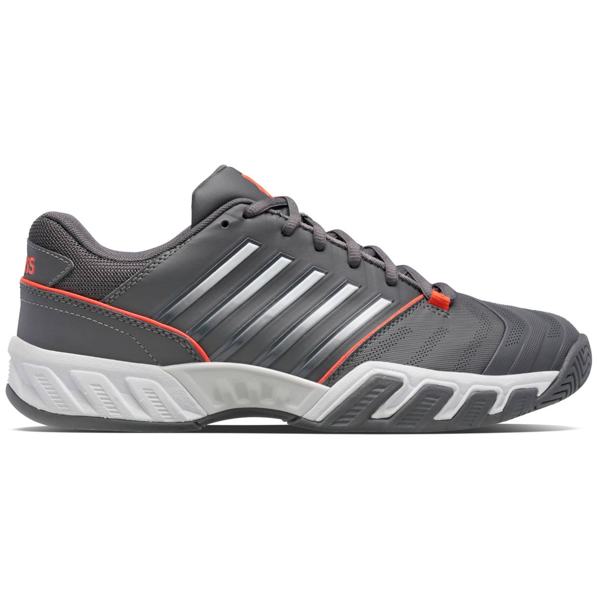 K-Swiss BigShot Light 4 Men's Tennis Shoe (Asphalt/White/Orange) - RacquetGuys.ca
