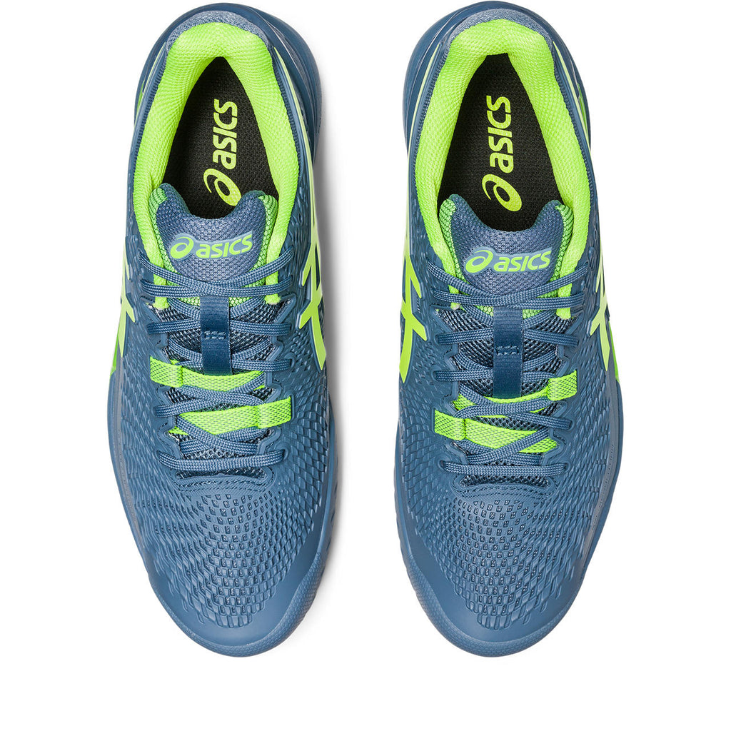 Asics Gel Resolution 9 Men's Tennis Shoe (Blue/Green) - RacquetGuys.ca