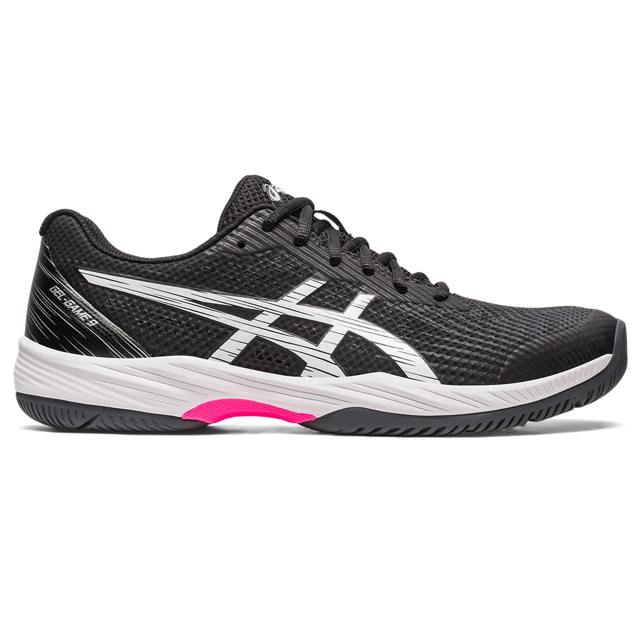 Asics Gel Game 9 Men's Tennis Shoe (Black/Pink) - RacquetGuys.ca