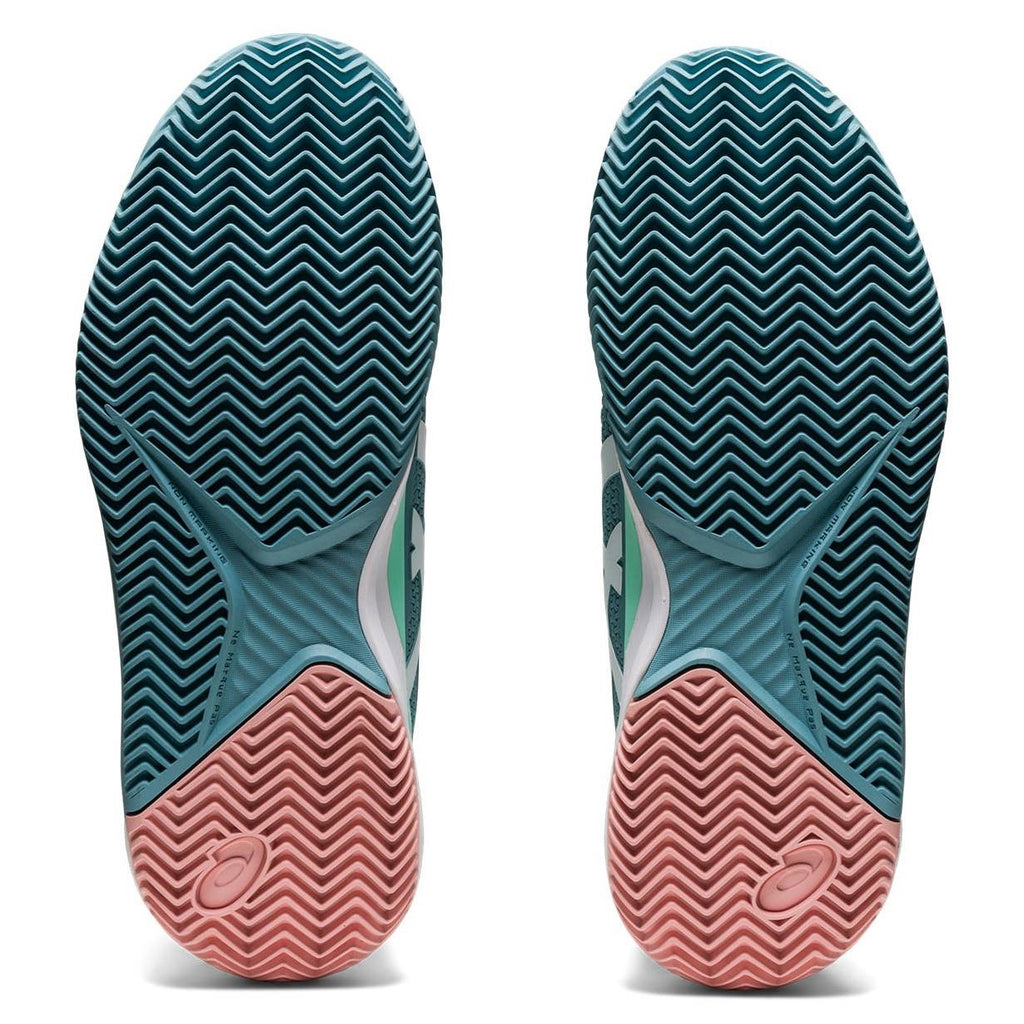 Asics Gel Resolution 8 Clay Women's Tennis Shoe (Smoke Blue/White) - RacquetGuys.ca
