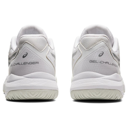 Asics Gel Challenger 13 Women's Tennis Shoe (White/Silver) - RacquetGuys.ca