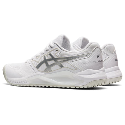 Asics Gel Challenger 13 Women's Tennis Shoe (White/Silver) - RacquetGuys.ca