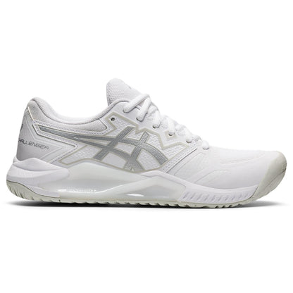 Asics Gel Challenger 13 Women's Tennis Shoe (White/Silver) - RacquetGuys.ca