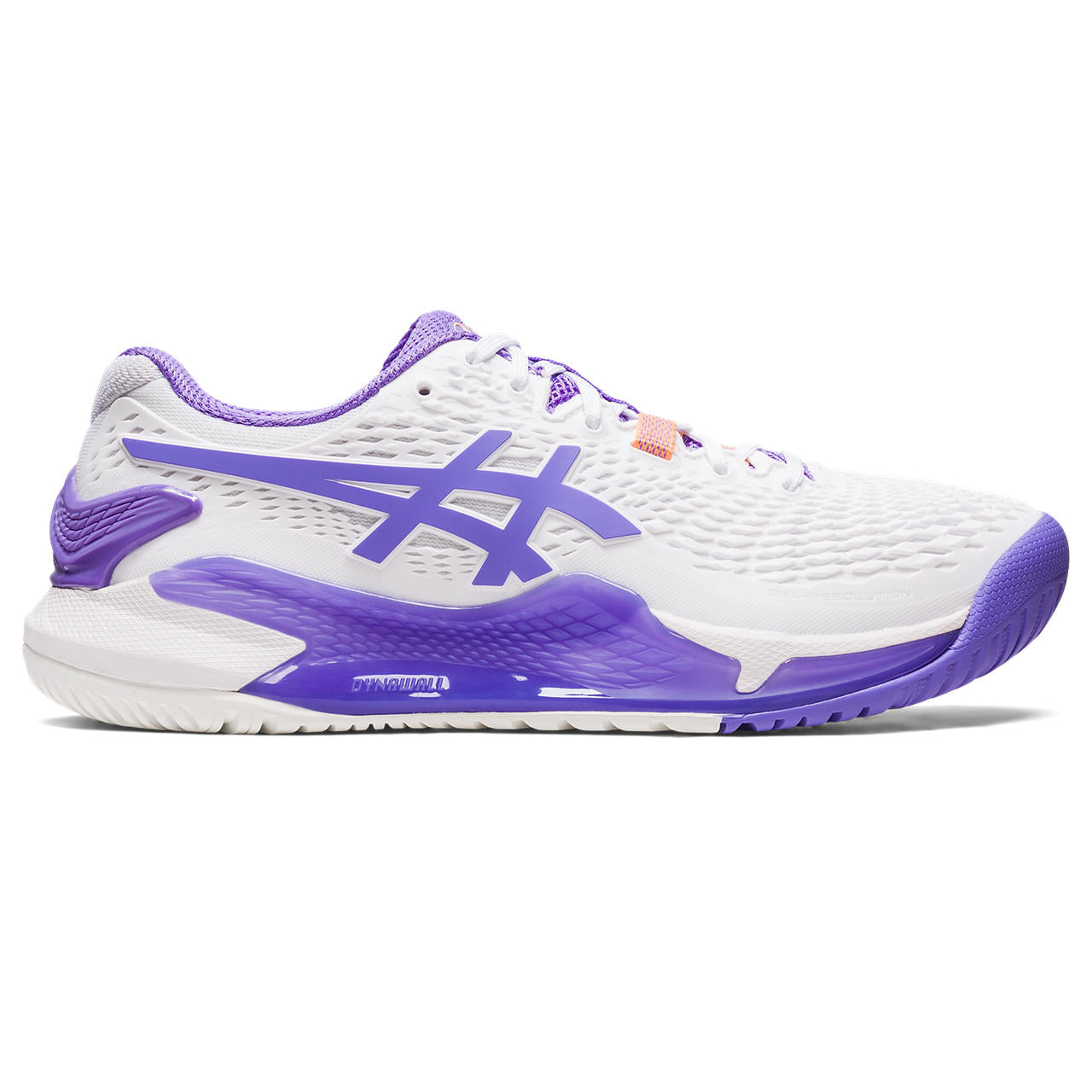 Asics Gel Resolution 9 Women's Tennis Shoe (White/Purple) - RacquetGuys.ca