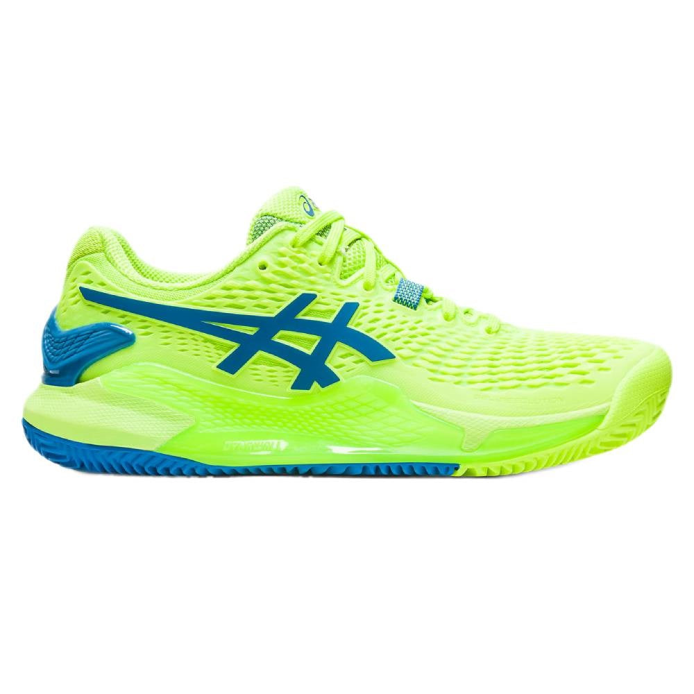 Asics Gel Resolution 9 Clay Women's Tennis Shoe (Green/Blue) - RacquetGuys.ca