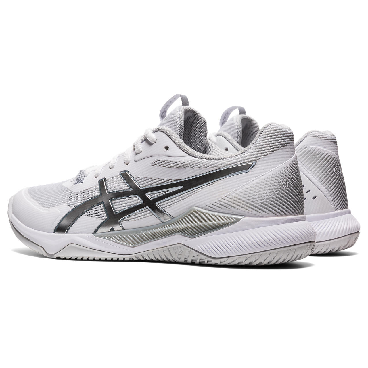 Asics Gel Tactic Women's Indoor Court Shoe (White/Silver) - RacquetGuys.ca