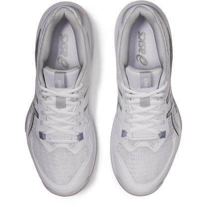 Asics Gel Tactic Women's Indoor Court Shoe (White/Silver) - RacquetGuys.ca