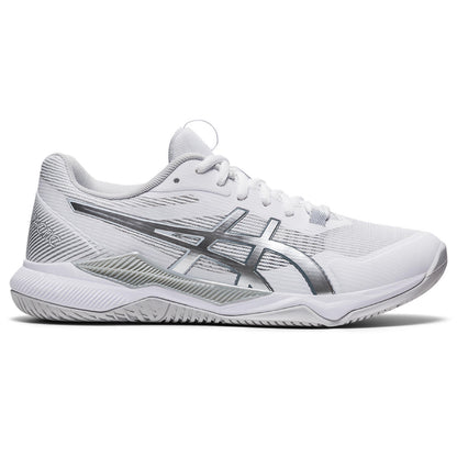 Asics Gel Tactic Women's Indoor Court Shoe (White/Silver) - RacquetGuys.ca