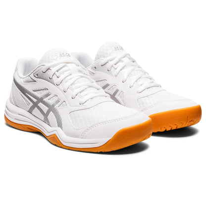 Asics Gel Upcourt 5 Women's Indoor Court Shoe (White/Pure Silver) - RacquetGuys.ca