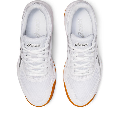 Asics Gel Upcourt 5 Women's Indoor Court Shoe (White/Pure Silver) - RacquetGuys.ca