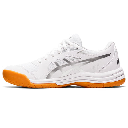 Asics Gel Upcourt 5 Women's Indoor Court Shoe (White/Pure Silver) - RacquetGuys.ca