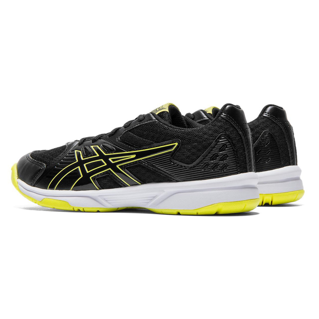 Asics Gel Upcourt Junior Indoor Court Shoe (Black/Sour Yuzu) - RacquetGuys.ca