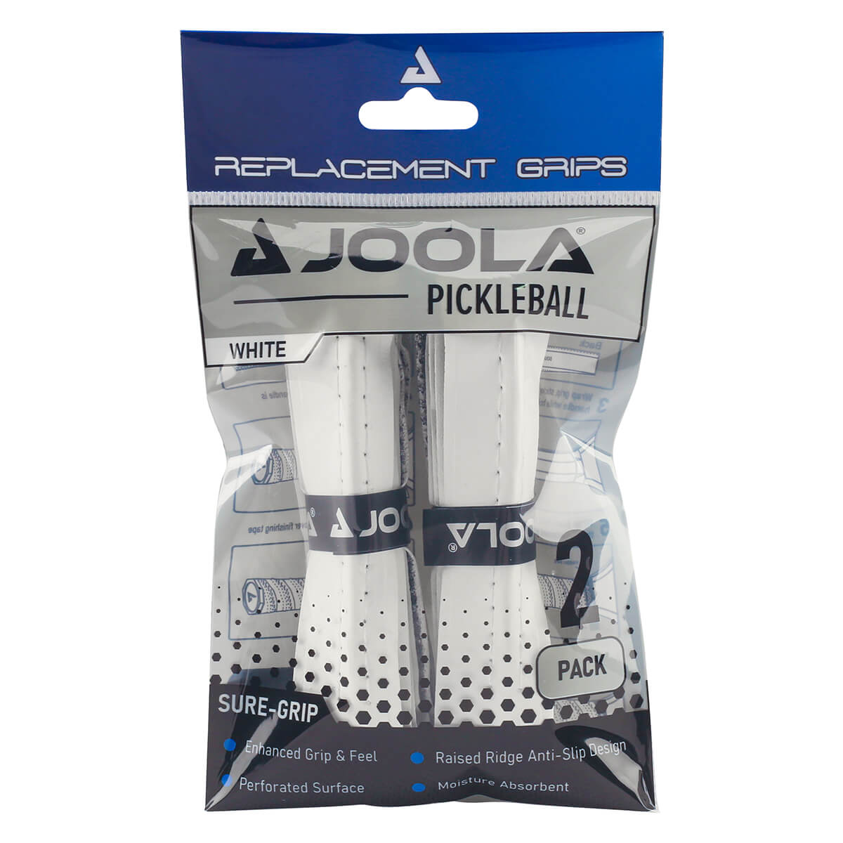 JOOLA Replacement White Ridge Grip (2 Pack) - RacquetGuys.ca