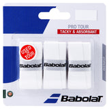 Babolat Pro Tour Overgrip 3 Pack (White)
