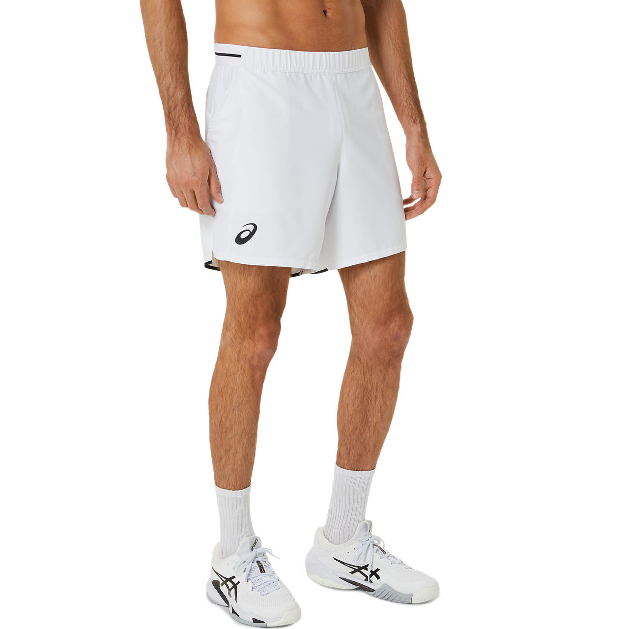 Asics Men's Match 7-Inch Shorts (White) - RacquetGuys.ca
