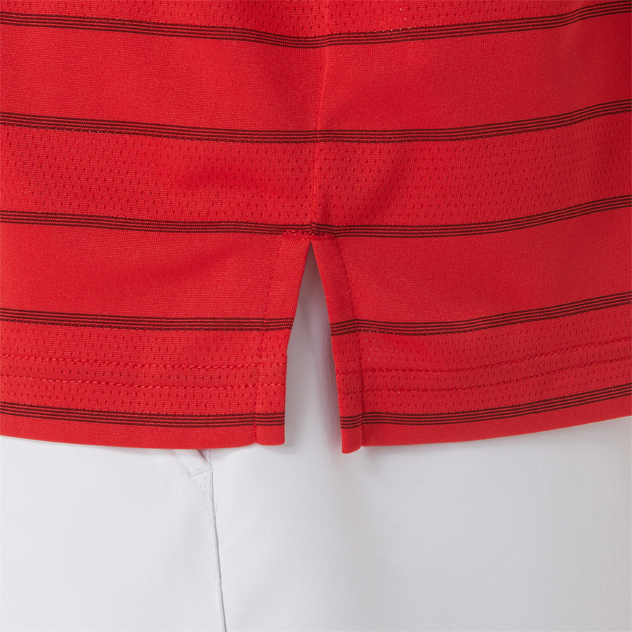 Asics Men's Court Stripe Short Sleeve Top (Red) - RacquetGuys.ca