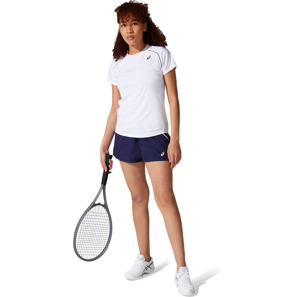Asics Women's Court Piping Short Sleeve Top (White) - RacquetGuys.ca