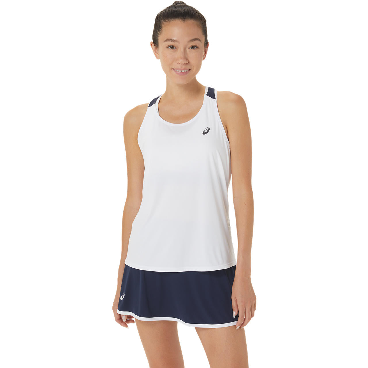 Asics Women's Court Tank Top (White/Midnight) - RacquetGuys.ca