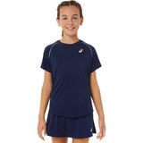 Asics Girls' Tennis Short Sleeved Top (Peacoat)