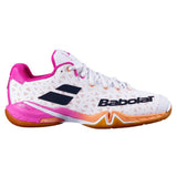 Babolat Shadow Tour Women's Indoor Court Shoe (White/Pink) - RacquetGuys.ca