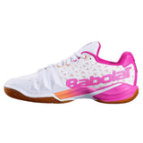 Babolat Shadow Tour Women's Indoor Court Shoe (White/Pink) - RacquetGuys.ca
