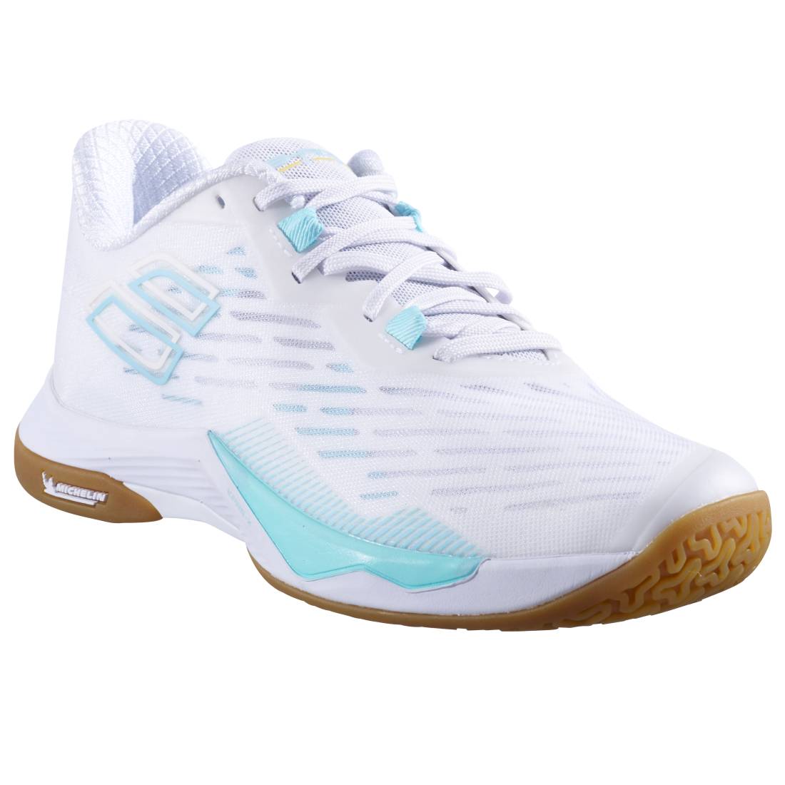 Babolat Shadow Tour Women's Indoor Court Shoe (White/Cockatoo) - RacquetGuys.ca