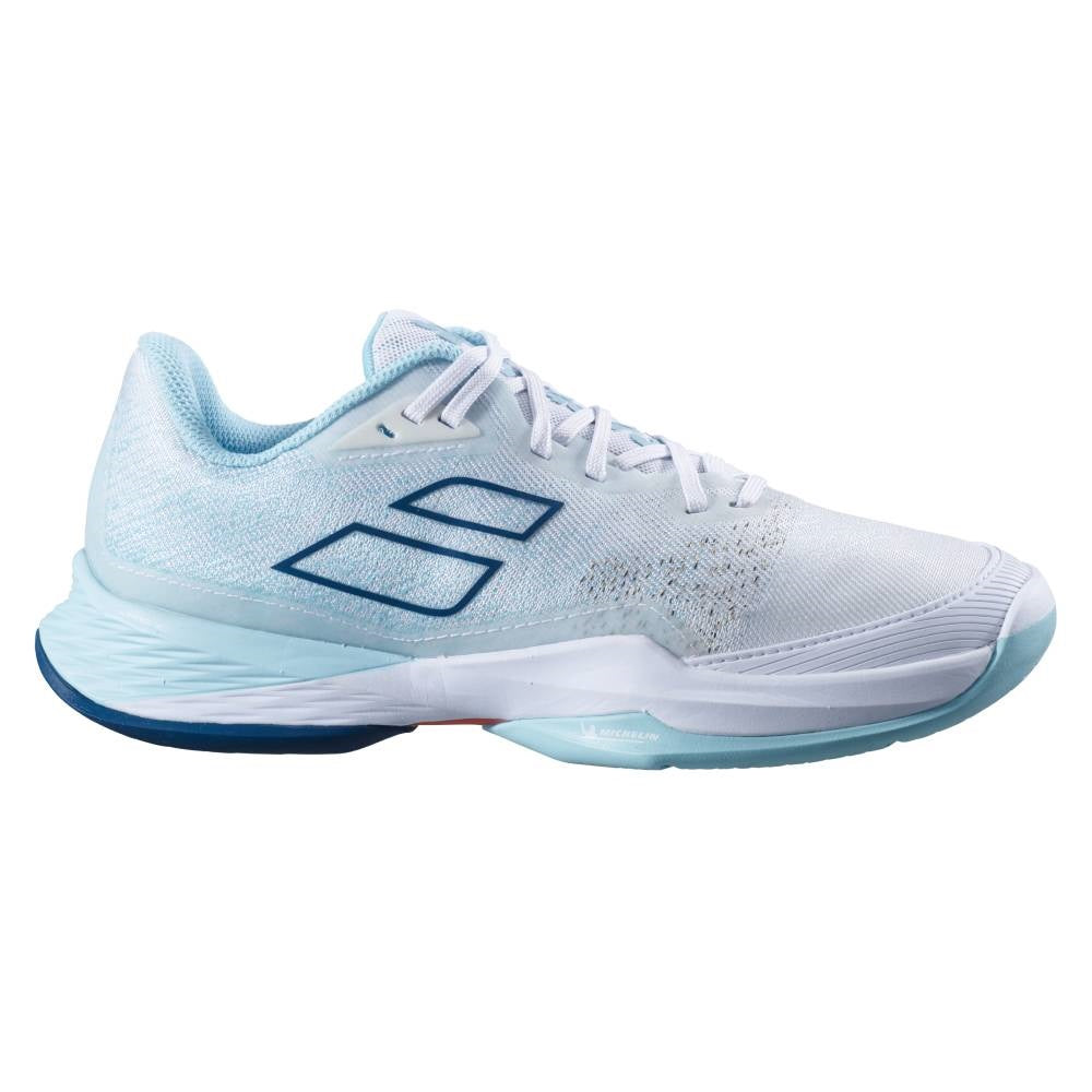 Babolat Jet Mach III AC Women's Tennis Shoe (White/Blue) - RacquetGuys.ca