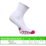 Prince Silver Series 1/4 Top Socks (White/Pink) - RacquetGuys.ca