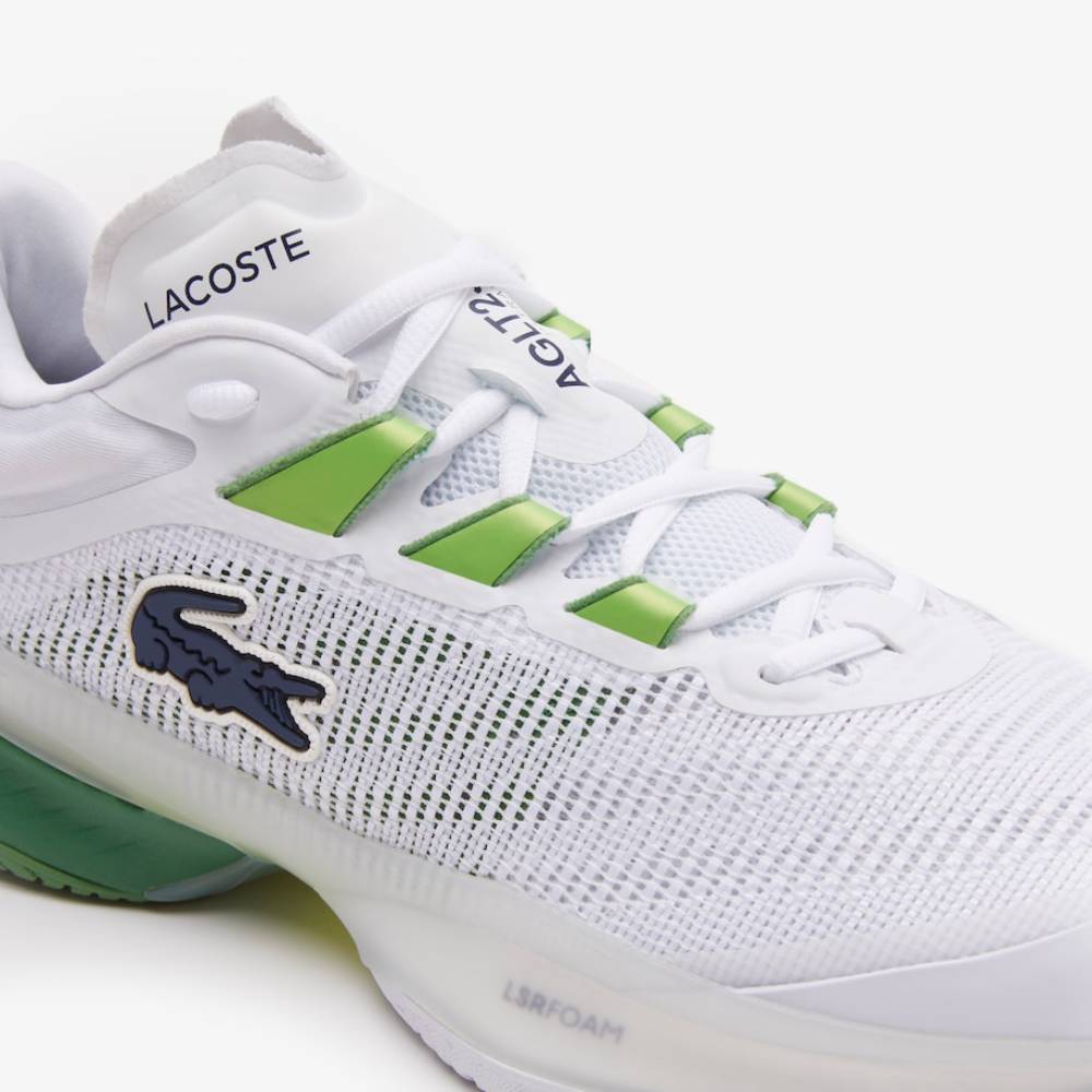 Distill skrivebord overvældende Lacoste AG-LT23 Ultra Men's Tennis Shoes (White/Green) | RacquetGuys.ca