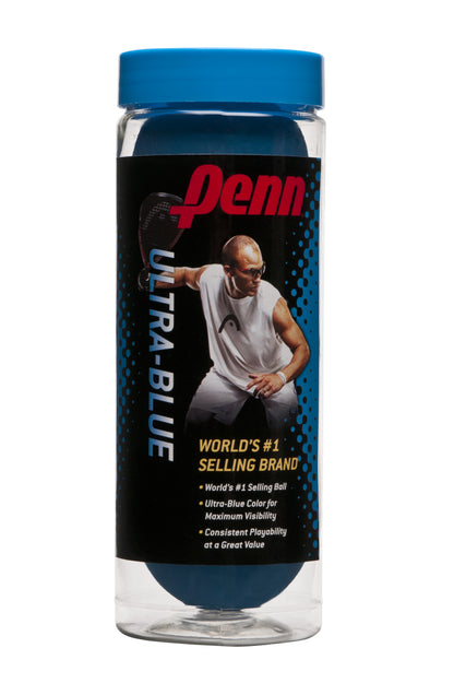 Penn Ultra Blue Racquetballs - 3 Ball Can - RacquetGuys.ca