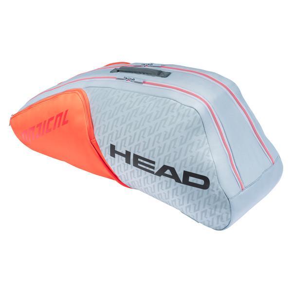 Head Radical Combi 6 Pack Racquet Bag (Grey/Orange) - RacquetGuys.ca