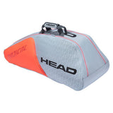 Head Radical Supercombi 9 Pack Racquet Bag (Grey/Orange) - RacquetGuys.ca