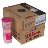 Wilson Intrigue All Court Pink Tennis Balls - 12 Can Case - RacquetGuys.ca