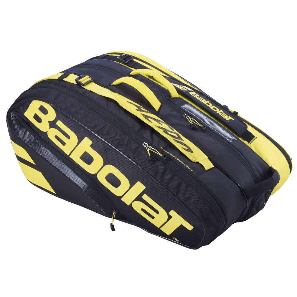 Babolat Pure Aero 12 Pack Racquet Bag (Black/Yellow) - RacquetGuys.ca