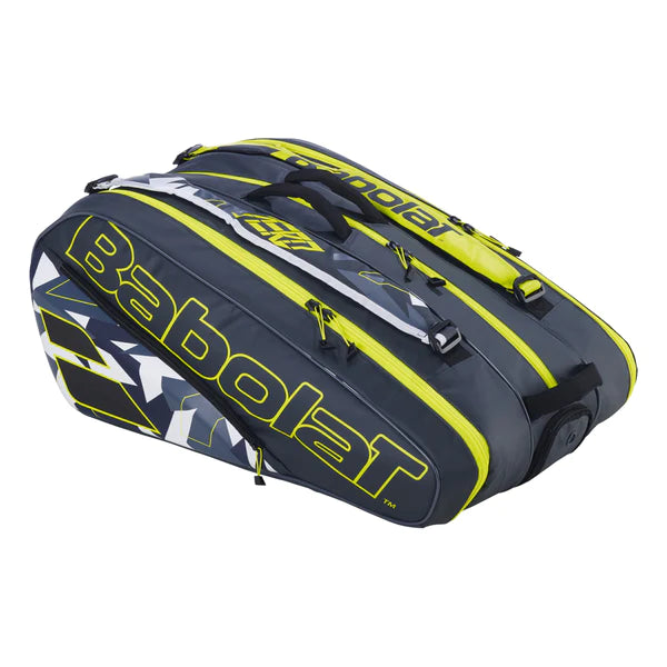 Babolat Pure Aero 12 Pack Racquet Bag 2023 Black Yellow RacquetGuys
