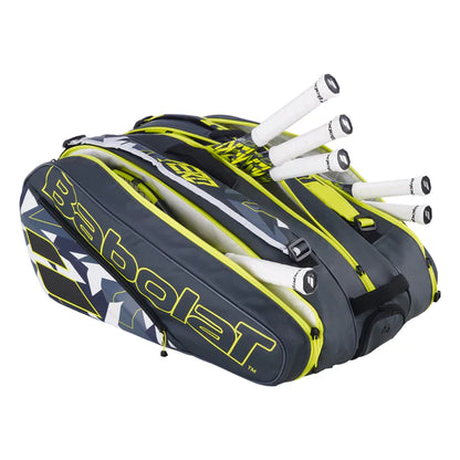 Babolat Pure Aero 12 Pack Racquet Bag 2023 (Black/Yellow) - RacquetGuys.ca