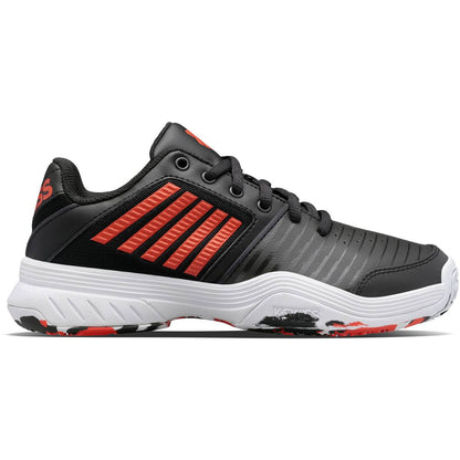 K-Swiss Court Express OMNI Junior Tennis Shoe (Black/White/Orange) - RacquetGuys.ca