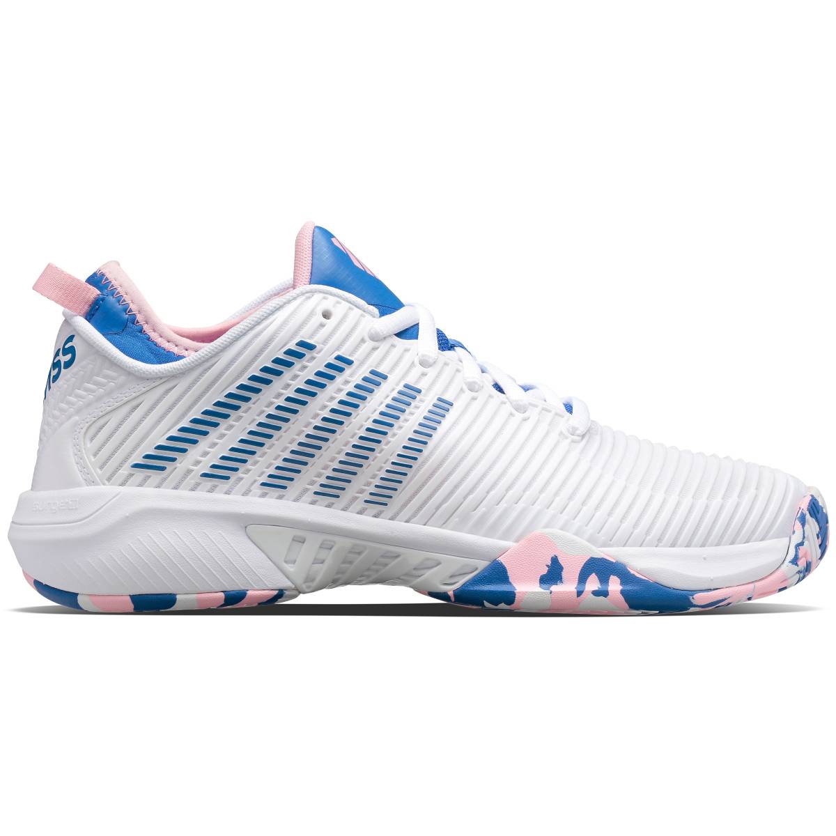 K-Swiss Hypercourt Supreme Women's Tennis Shoe (White/Star Sapphire/Orchid Pink) - RacquetGuys.ca