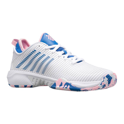 K-Swiss Hypercourt Supreme Women's Tennis Shoe (White/Star Sapphire/Orchid Pink) - RacquetGuys.ca