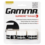 Gamma Supreme Perforated Overgrip 3 Pack (White) - RacquetGuys.ca