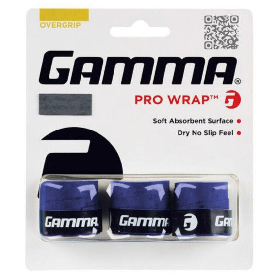 Gamma Pro Wrap Overgrip 3 Pack (Blue) - RacquetGuys.ca