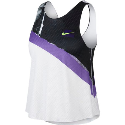 Nike Women's 2-in-1 Tank Top (White/Black/Purple) - RacquetGuys.ca
